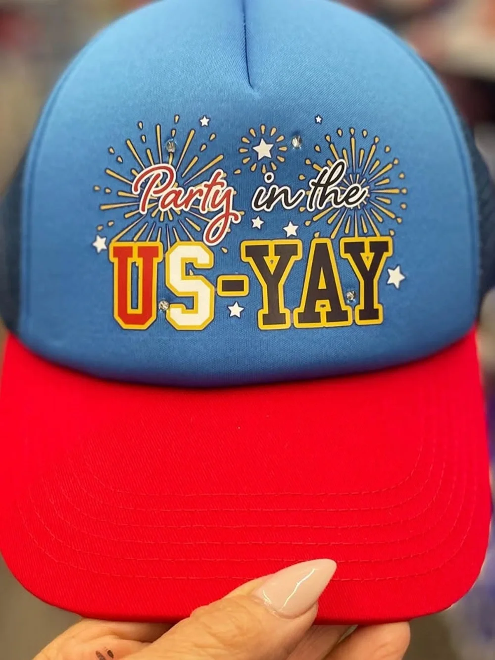 Light Up Patriotic Party in the US-Yay Trucker Hat NEW!